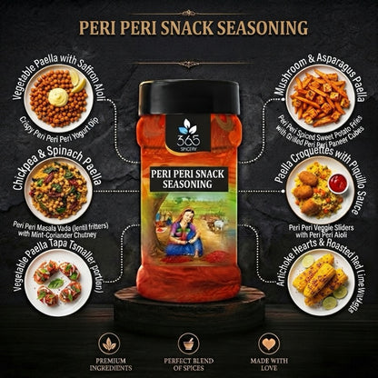PERI PERI SNACK SEASONING | Hot African Chilli Blend | Gluten-Free | No MSG | 365 Spicery