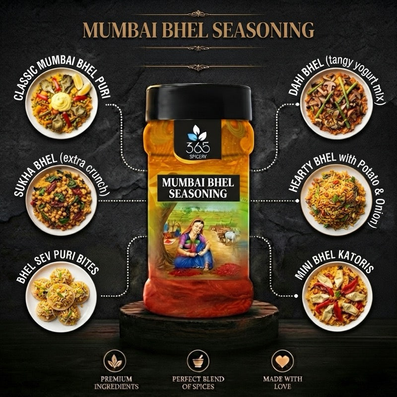 MUMBAI BHEL SEASONING | Tangy Street Food Classic | No Artificial Colours | Vegan | 365 Spicery
