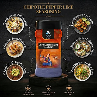 CHIPOTLE PEPPER LIME SEASONING | Bold Smokey Citrus Blend | Natural Ingredients | 365 Spicery