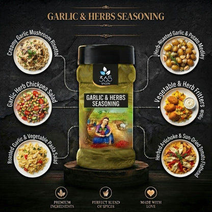 Garlic & Herbs Seasoning | Aromatic Blend for Grills & Snacks | Gluten-Free | Natural | 365 Spicery