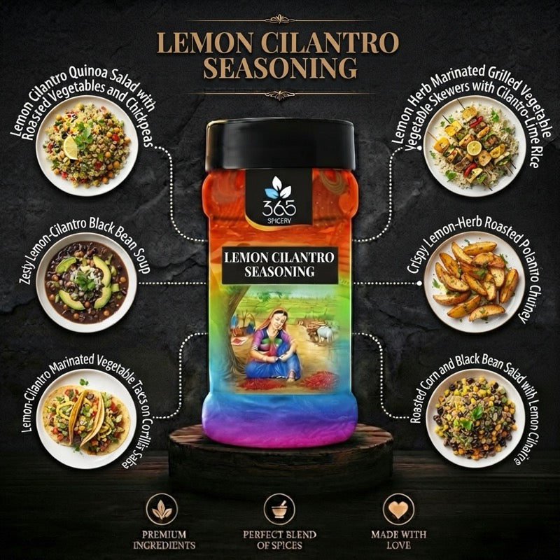 LEMON CILANTRO SEASONING | Refreshing Zesty Herb Blend | Gluten-Free | No MSG | 365 Spicery