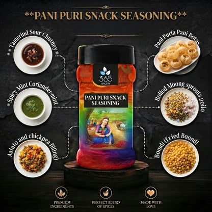PANI PURI SNACK SEASONING | Authentic Street Food Masala | No Artificial Colours | 365 Spicery