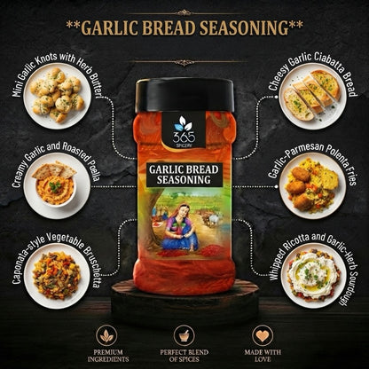 GARLIC BREAD SEASONING | Premium Herb Blend for Grills | Gluten-Free | No MSG | 365 Spicery