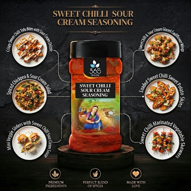 SWEET CHILLI SOUR CREAM SEASONING | Tangy Grill Rub | Natural Ingredients | Vegan | 365 Spicery