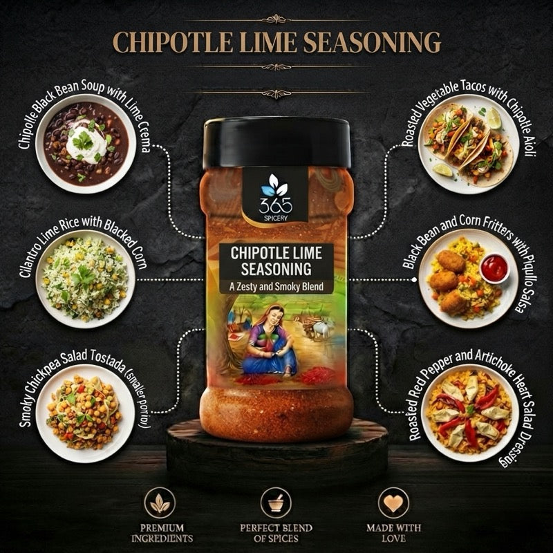 CHIPOTLE LIME SEASONING | Zesty Mexican Blend for Fries & Popcorn | Vegan | No MSG | 365 Spicery