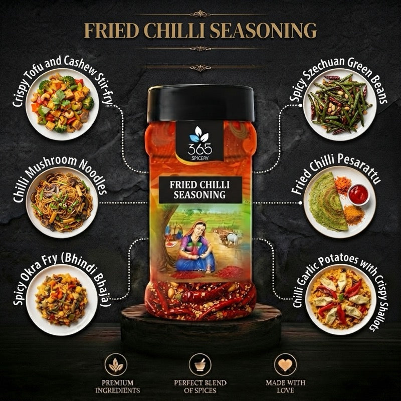 FRIED CHILLI SEASONING | Hot & Spicy Snack Dust | Gluten-Free | No Artificial Flavours | 365 Spicery