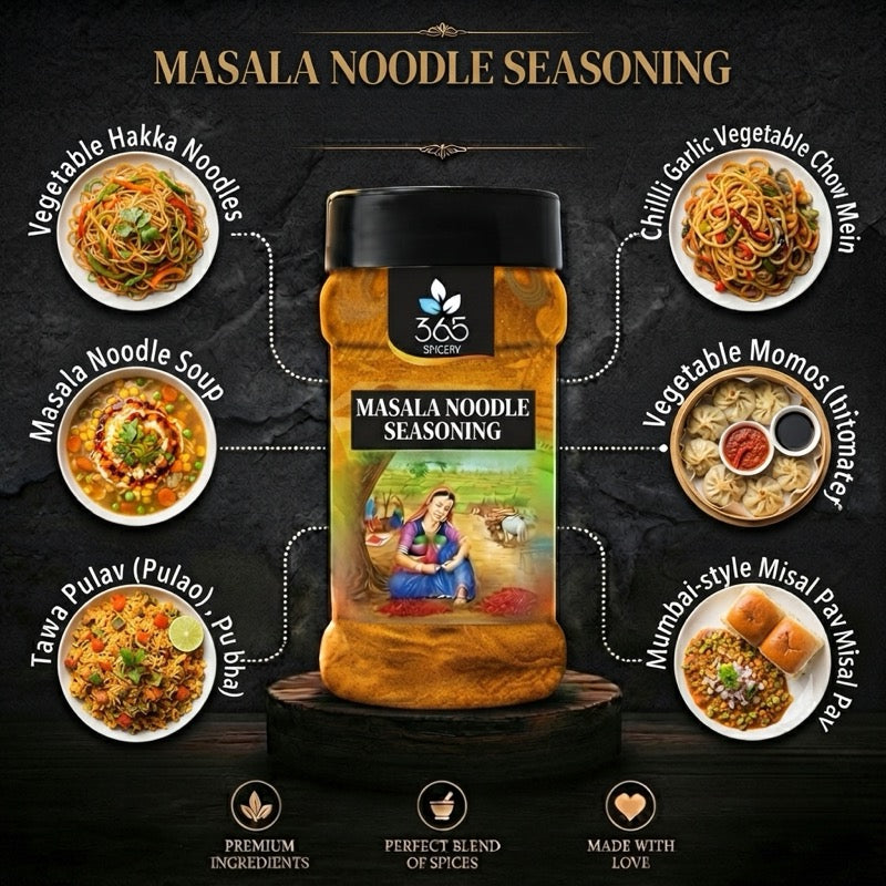 MASALA NOODLE SEASONING | Classic Street Food Spice | Gluten-Free | No Artificial Flavours | 365 Spicery