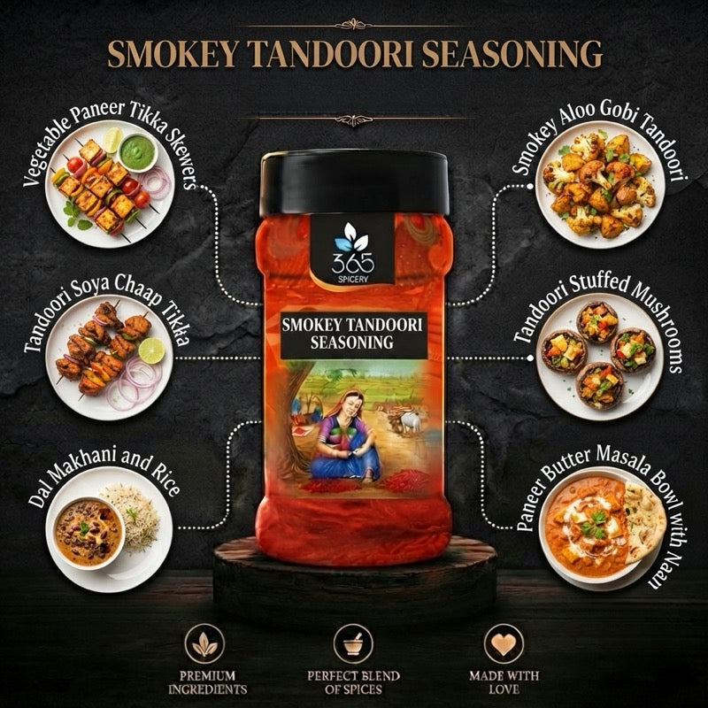 SMOKEY TANDOORI SEASONING | Authentic Grill Rub | Vegan | No MSG | Natural Ingredients | 365 Spicery