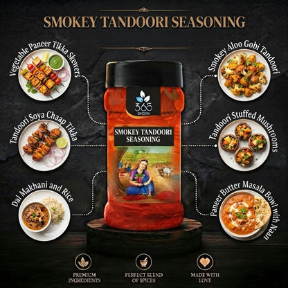 SMOKEY TANDOORI SEASONING | Authentic Grill Rub | Vegan | No MSG | Natural Ingredients | 365 Spicery