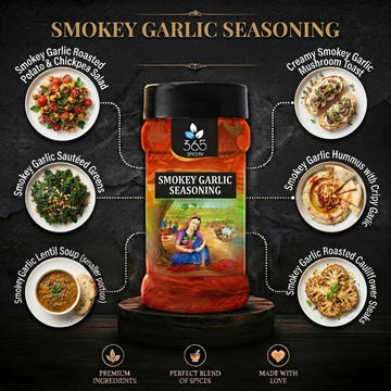 SMOKEY GARLIC SEASONING | Savory Grill Flavour | Gluten-Free | No Artificial Flavours | 365 Spicery
