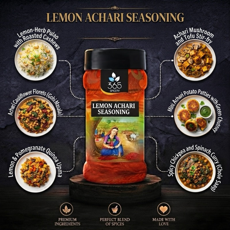 LEMON ACHARI SEASONING | Tangy Indian Pickle Spice | Vegan | No MSG | Natural Ingredients | 365 Spicery