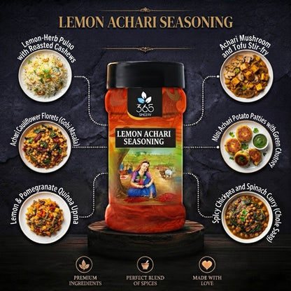 LEMON ACHARI SEASONING | Tangy Indian Pickle Spice | Vegan | No MSG | Natural Ingredients | 365 Spicery