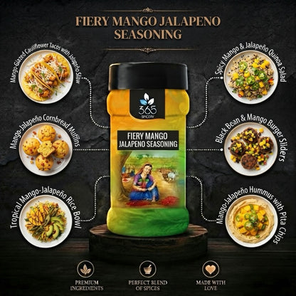 FIERY MANGO SEASONING | Sweet & Spicy Street Food Dust | Vegan | No MSG | Natural | 365 Spicery