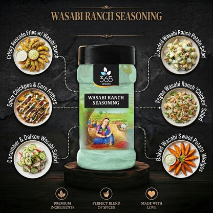 WASABI RANCH SEASONING | Bold Tangy Snack Dust | No MSG | Premium Quality | Made in India | 365 Spicery