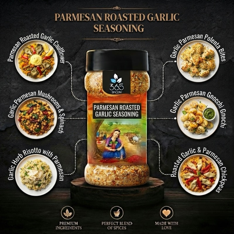 PARMESAN ROASTED GARLIC SEASONING | Gourmet Fry Topping | No MSG | Natural Ingredients | 365 Spicery
