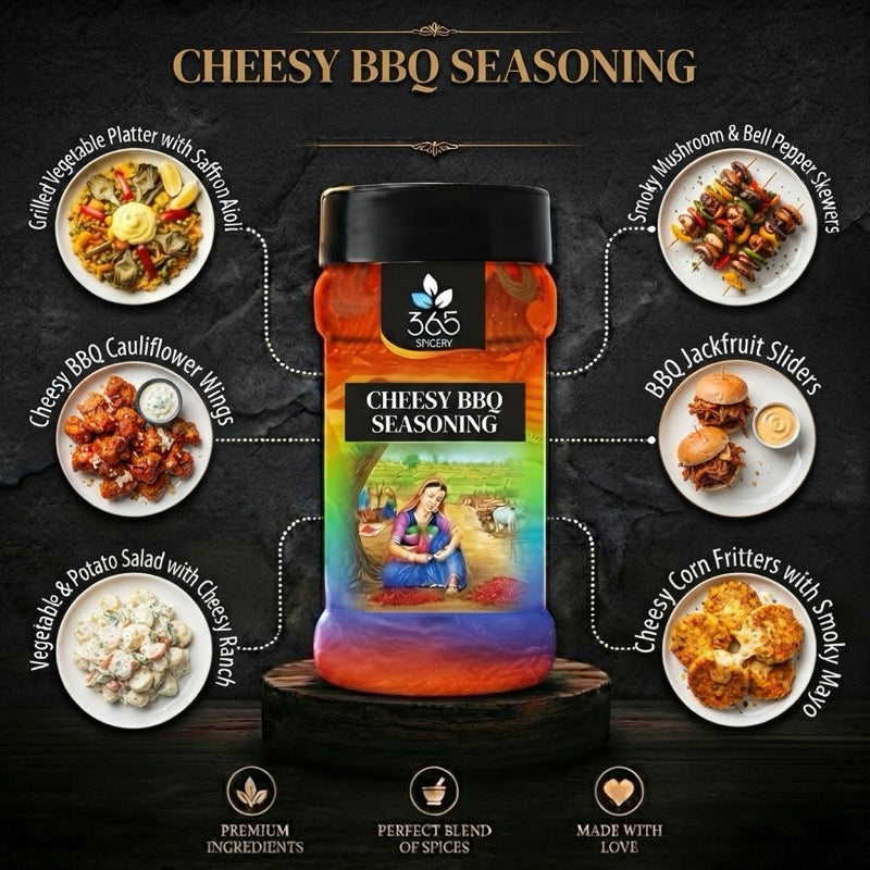 CHEESY BBQ SEASONING | Smoky Snack Flavour | Gluten-Free | No Artificial Flavours | 365 Spicery
