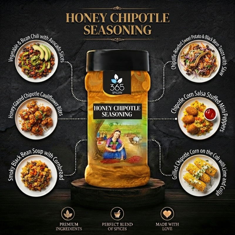 HONEY CHIPOTLE SEASONING | Smoky Sweet Snack Spice | Gluten-Free | No Artificial Colours | 365 Spicery
