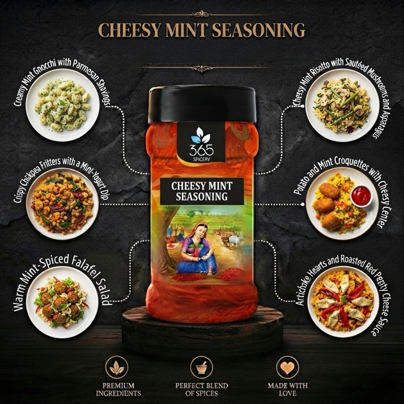 CHEESY MINT SEASONING | Refreshing Herb Blend | Gluten-Free | No Artificial Flavours | Natural | 365 Spicery