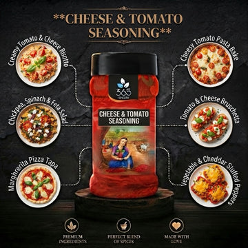 CHEESE TOMATO GARLIC SEASONING | Savory Fry Sprinkle | Gluten-Free | No Artificial Colours | 365 Spicery