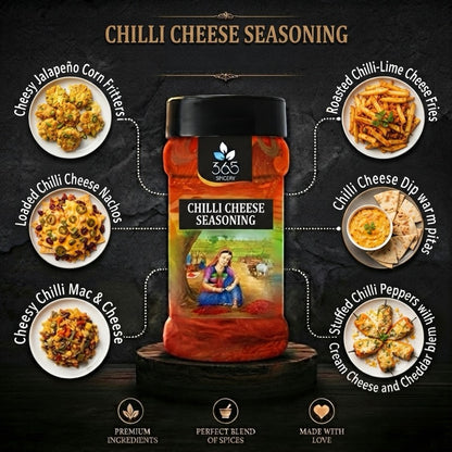 CHILLI CHEESE SEASONING | Classic Snack Topping | No Artificial Flavours | Premium Quality | 365 Spicery