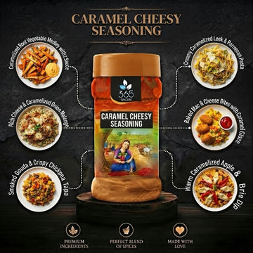 CARAMEL CHEESY SEASONING | Sweet & Savory Popcorn Dust | Gluten-Free | Natural Ingredients | 365 Spicery