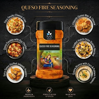 QUESO FIRE SEASONING | Spicy Nacho Topping | Vegan | No Artificial Colours | Premium Quality | 365 Spicery