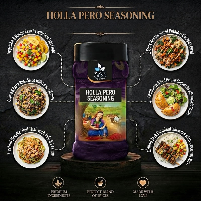 HOLLA PERO SEASONING | Spicy Jalapeno Snack Spice | Natural Ingredients | Vegan | No Artificial Colours | 365 Spicery
