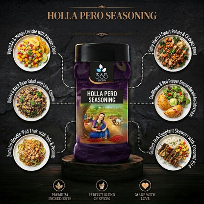 HOLLA PERO SEASONING | Spicy Jalapeno Snack Spice | Natural Ingredients | Vegan | No Artificial Colours | 365 Spicery