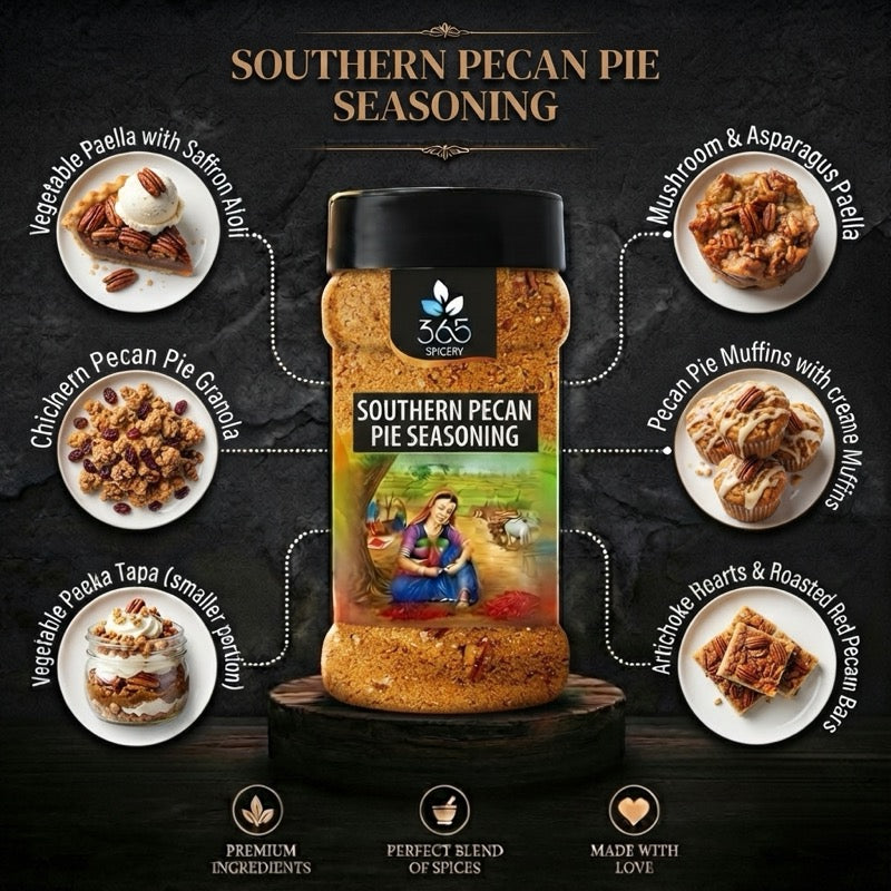 SOUTHERN PECAN PIE SEASONING | Gourmet Dessert Spice | Natural Ingredients | No MSG | Vegan | 365 Spicery