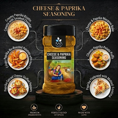 CHEESE & PAPRIKA SEASONING | Bold Snack & Fry Flavour | Natural Ingredients | No MSG | 365 Spicery