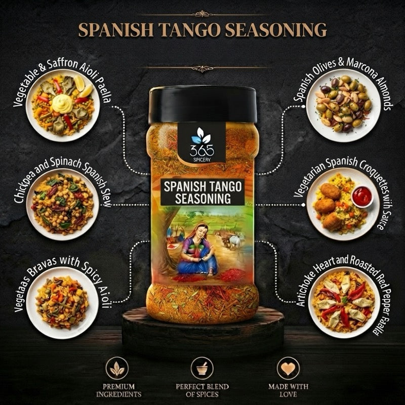 SPANISH TANGO SEASONING | Vibrant Mediterranean Blend | Natural Ingredients | No MSG | 365 Spicery