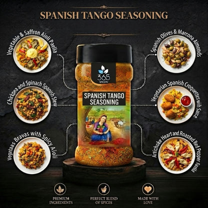 SPANISH TANGO SEASONING | Vibrant Mediterranean Blend | Natural Ingredients | No MSG | 365 Spicery