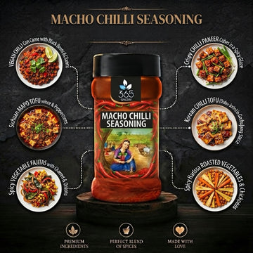 MACHO CHILLI SEASONING | Intense Heat Snack Spice | Premium Quality | No Artificial Flavours | 365 Spicery