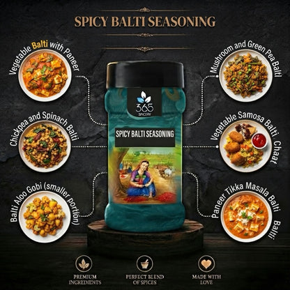 SPICY BALTI SEASONING | Bold Indian Street Food Blend | No MSG | Gluten-Free | Vegan | 365 Spicery