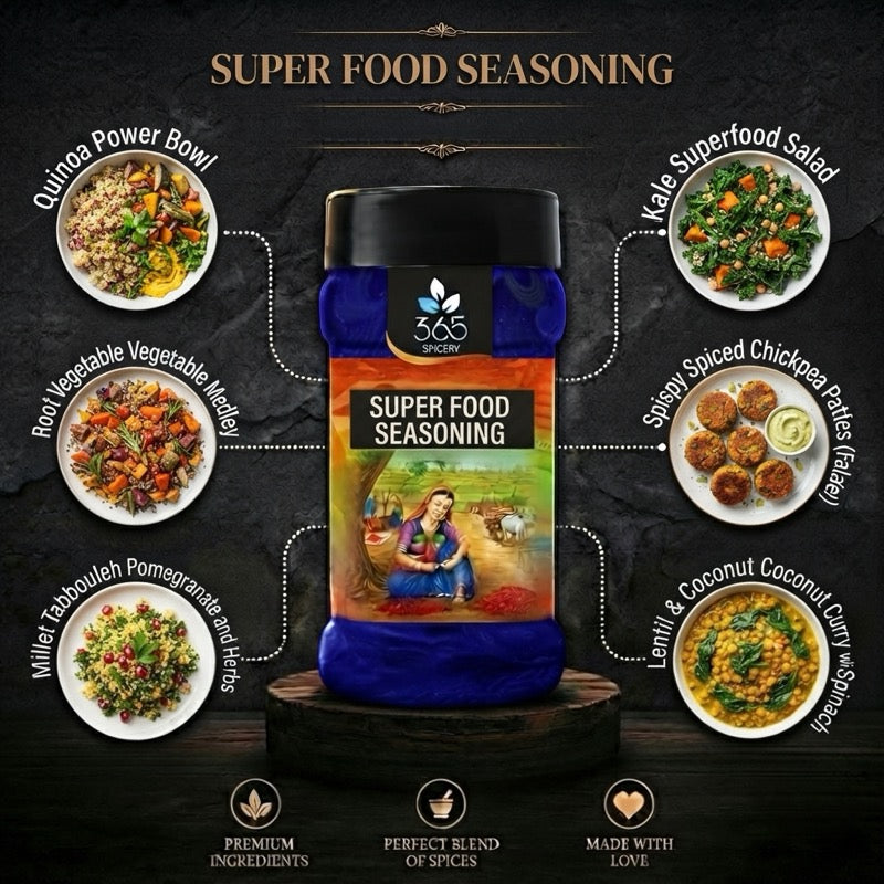 SUPER FOOD SEASONING | Healthy Herb & Spice Mix | Vegan | Gluten-Free | No Artificial Flavours | 365 Spicery