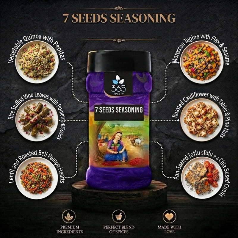 7 SEEDS SEASONING | Nutrient-Rich Gourmet Blend | Natural Ingredients | No Artificial Colours | 365 Spicery