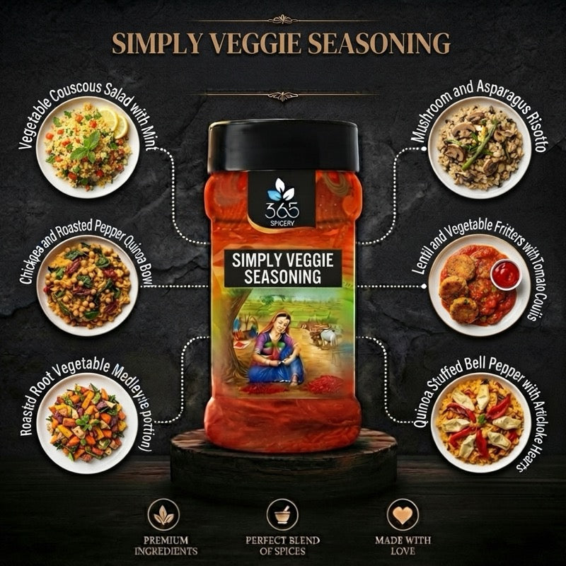 SIMPLY VEGGIE SEASONING | Natural Garden Herb Blend | No MSG | Gluten-Free | Premium Quality | 365 Spicery