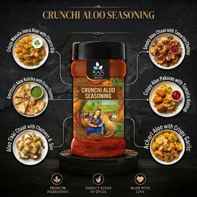 CRUNCHY ALOO SEASONING | Perfect Potato & Snack Blend | Vegan | No Artificial Colours | 365 Spicery