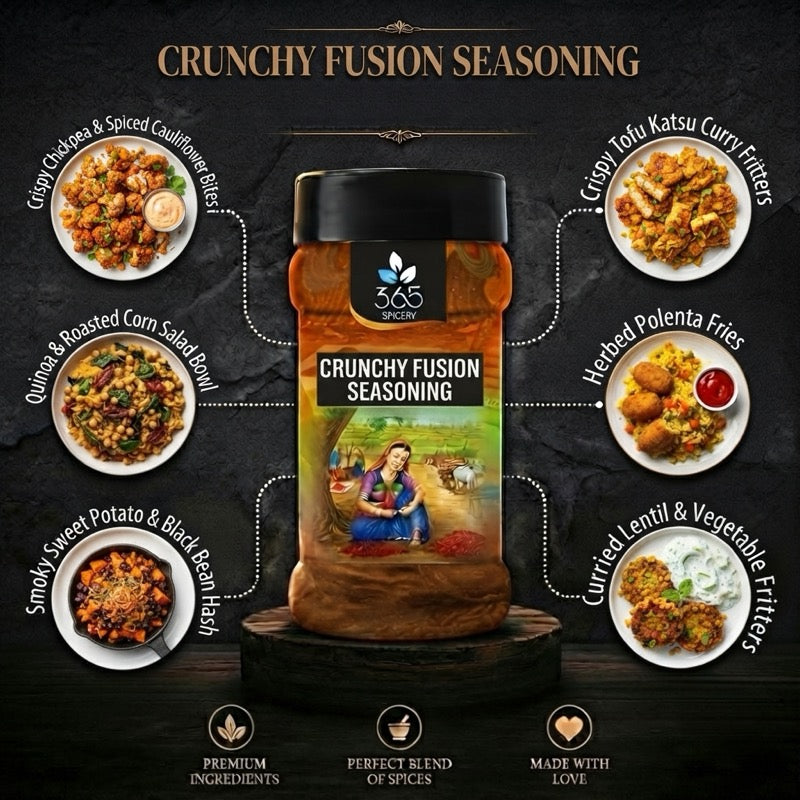 CRUNCHY FUSION SEASONING | Bold Snack & Fry Topping | Natural Ingredients | No MSG | 365 Spicery
