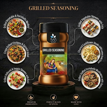 GRILLED SEASONING | Smokey Barbeque Flavour Rub | Premium Quality | No Artificial Colours | 365 Spicery