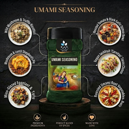 UMAMI SEASONING | Savoury Plant-Based Flavour Enhancer | Natural Ingredients | Vegan | 365 Spicery