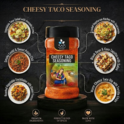 CHEESY TACO SEASONING | Bold Snack & Nacho Flavour | Natural Ingredients | No Artificial Colours | 365 Spicery