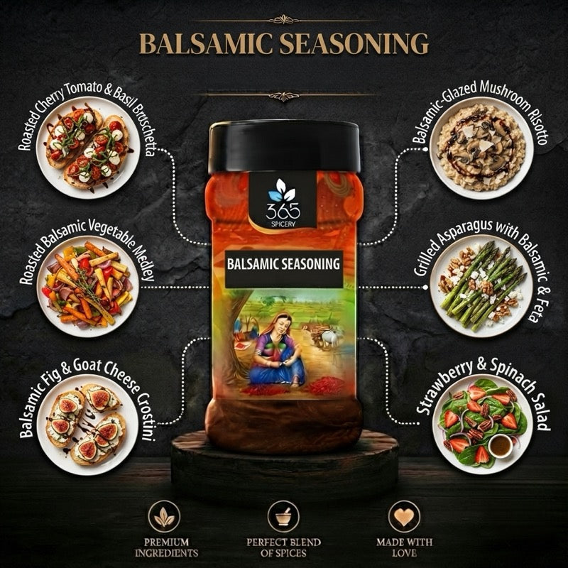 Balsamic Seasoning | Gourmet Salad & Grill Flavouring | No Artificial Colours | Vegan | 365 Spicery