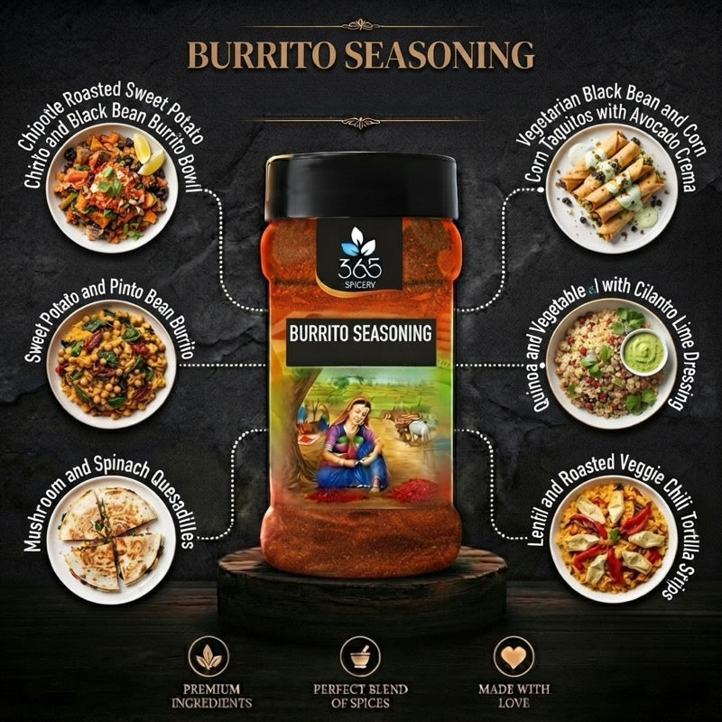 Burrito Seasoning | Smoky Mexican Blend for Snacks | Gluten-Free | No MSG | Premium Quality | 365 Spicery