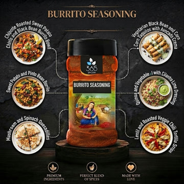Burrito Seasoning | Smoky Mexican Blend for Snacks | Gluten-Free | No MSG | Premium Quality | 365 Spicery