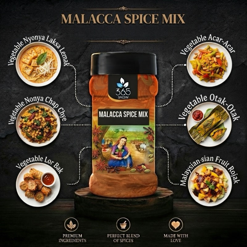 Malacca Spice Mix | Bold Southeast Asian Blend | Gluten-Free | No MSG | Made in India | 365 Spicery