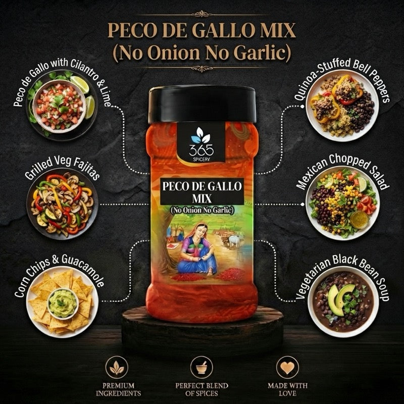Pico De Gallo Mix | Fresh Zesty Blend for Dips | Natural Ingredients | Vegan | No Artificial Colours | 365 Spicery