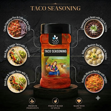Taco Seasoning | Classic Mexican Blend for Street Food | Natural Ingredients | Vegan | No Artificial Flavours | 365 Spicery