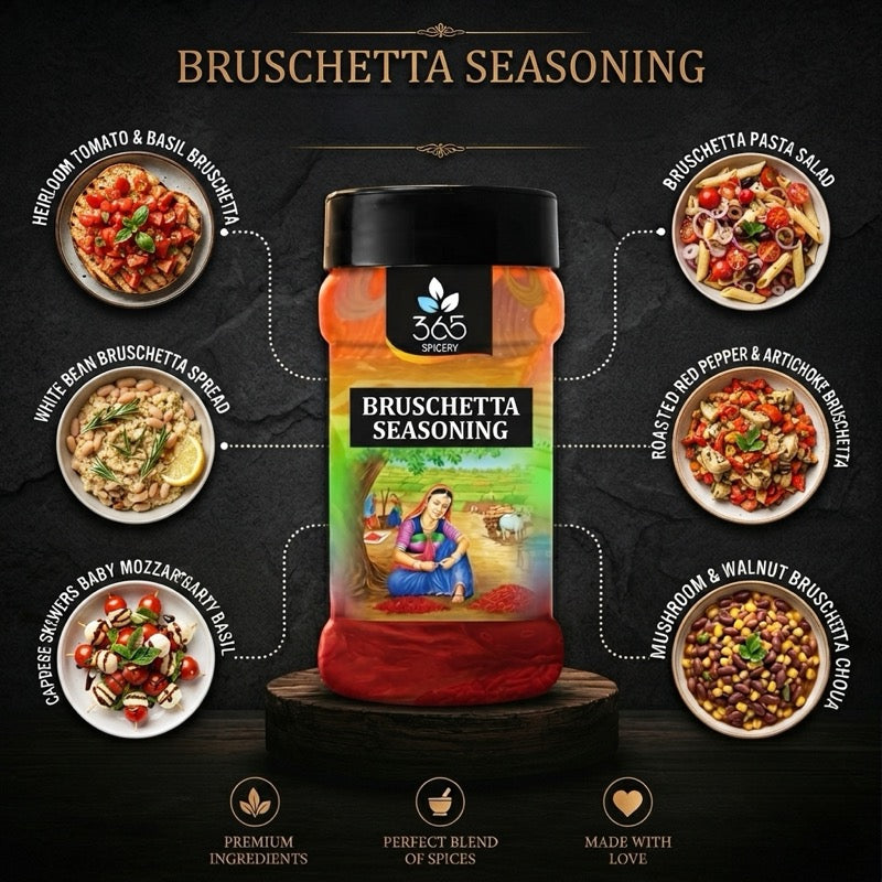 BRUSCHETTA SEASONING | Premium Italian Herb Mix | Natural Ingredients | Gluten-Free | 365 Spicery