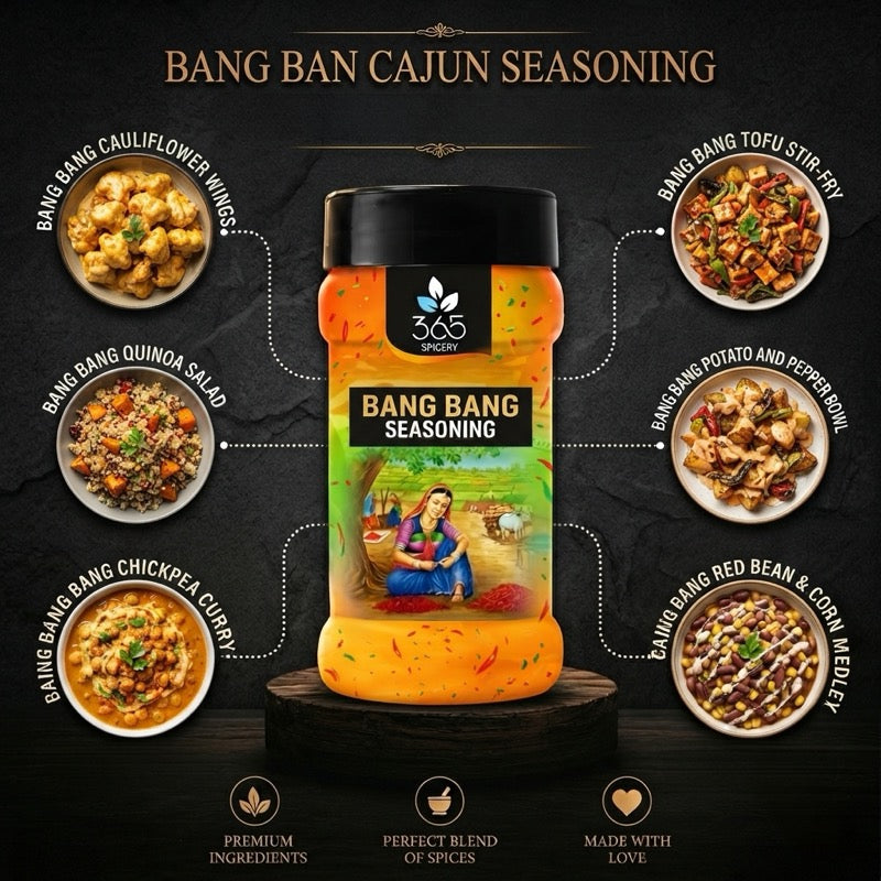 BANG BANG SEASONING | Spicy Creamy Blend for Fries & Snacks | Vegan | No Artificial Flavours | 365 Spicery